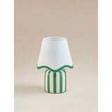 ASDA George Home Green & White Stripe Battery Scallop Shade Lamp 17x17x24cm- Buy online at McGrocer