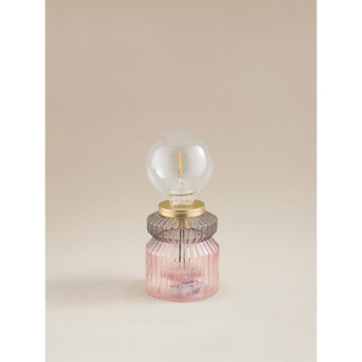 George Home multicoloured ribbed glass lamp 23cm (British brand)