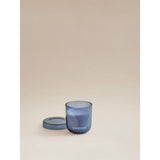 George Home blue wellness unwind glass lid candle, imported from the UK