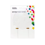 George Home white happy birthday cake topper, UK version