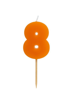 George Home number candle shape eight decorated with bamboo pick, UK version