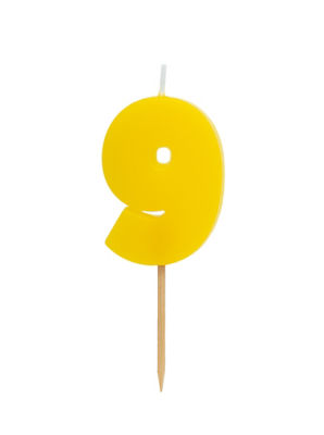 George Home red number nine candle 9 with bamboo stick, UK version