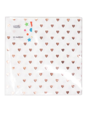 George Home Rose Gold Heart napkins 20pk, UK version