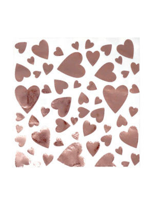 George Home Rose Gold Heart napkins 20pk, UK version