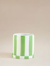 ASDA George Home Green Striped Plant Pot 15.5x14.5cm- Buy online at McGrocer