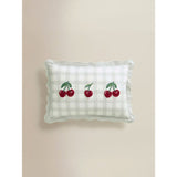 ASDA George Home Green Cherry Gingham Scalloped Cushion 44 x 32cm- Buy online at McGrocer