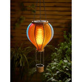 Hot air balloon solar light with flame LEDs, imported from the UK