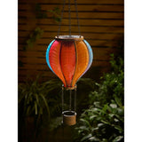 Hot air balloon solar light with flame LEDs, imported from the UK