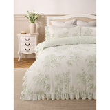 Stacey Solomon green rose frill trim duvet set single, imported from the UK