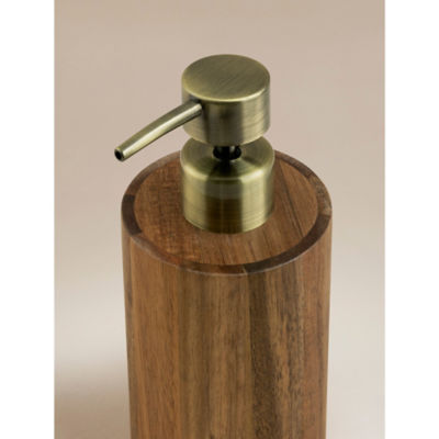 George Home dark wood acacia soap dispenser (British brand)