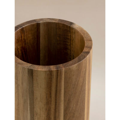 George Home dark wood bathroom tumbler 7.5x7.5x12cm (British brand)