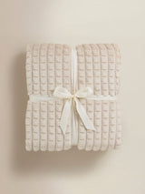ASDA George Home Embossed Grid Supersoft Throw - Natural Moonbeam- Buy online at McGrocer