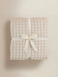 George Home embossed grid throw in natural Moonbeam (British brand)