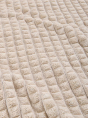 George Home embossed grid throw in natural Moonbeam (British brand)