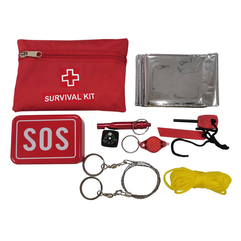 XPLOR Survival Kit with thermal blanket and fire starter - British product