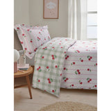 ASDA George Home Green Cherry Gingham Trim Reversible Duvet Set Single- Buy online at McGrocer