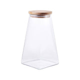 Pyramid acacia lid glass jar 1.2L (British brand)