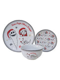 Nightmare Before Christmas dinner set 12 piece porcelain red white, UK version