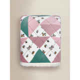 Multicoloured patchwork sherpa blanket 120x150cm, imported from the UK