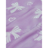 Lilac bows fleece blanket 120x150cm, imported from the UK