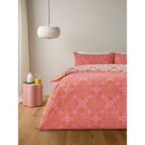 ASDA George Home Pink & Orange Tile Easycare Duvet Set Double- Buy online at McGrocer