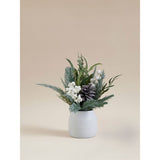 Winter White Berry Foliage in white ceramic pot, UK version