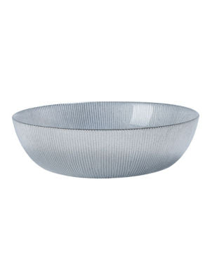 Silver glass serving bowl 22.3cm diameter for salads and desserts - British product