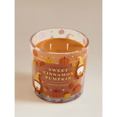 George Home pumpkin decal candle 10cm, imported from the UK