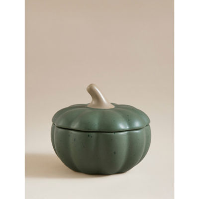 George Home green ceramic pumpkin candle - British product