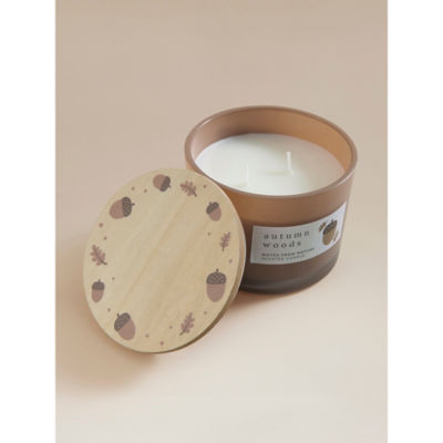 Acorn Wooden Lid Candle, spiced scent - imported from the UK