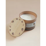 Acorn Wooden Lid Candle, spiced scent - imported from the UK