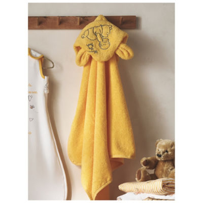 ASDA Disney Winnie the Pooh Yellow Cotton Hooded Towel 75 x 75cm- Buy online at McGrocer