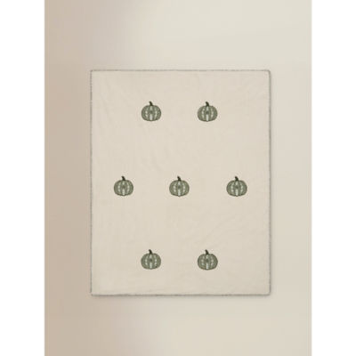 Stacey Solomon sherpa pumpkin throw green & natural 120x150cm, UK version