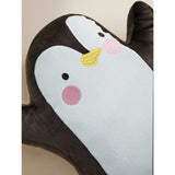 Grey penguin shaped cushion 34cm x 36cm, imported from the UK