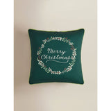 ASDA Green Embroidered Merry Christmas Cushion 45cm x 45cm- Buy online at McGrocer