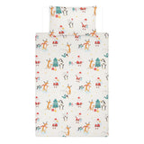 GH duvet set festive red Santa Christmas trees - British product