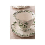 Stacey Solomon green and white rose cup and saucer, imported from the UK