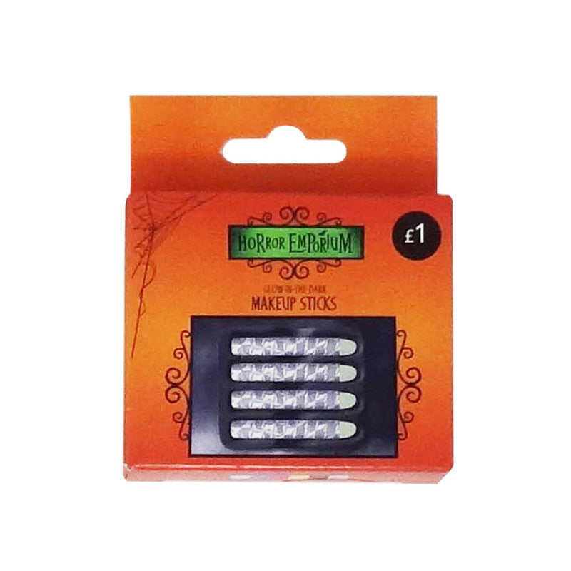 Glow-in-the-dark Halloween makeup sticks 4 pack - British product