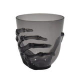 Creepy plastic tumbler with skeleton hand accents 9.2x9.8 cm (British brand)
