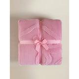 ASDA George Home Pink Jacquard Bow Fur Throw 150cm x 170cm- Buy online at McGrocer