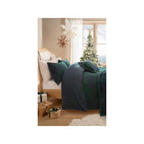 Brushed cotton duvet set double green check - British product