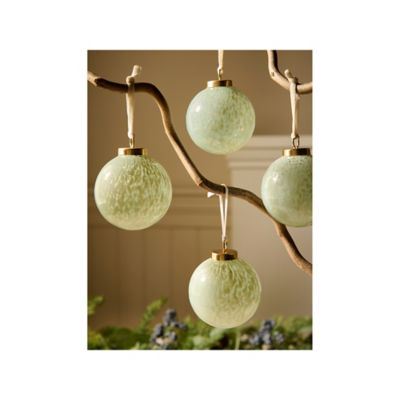 Stacey Solomon green glass confetti baubles set of 4 (British brand)