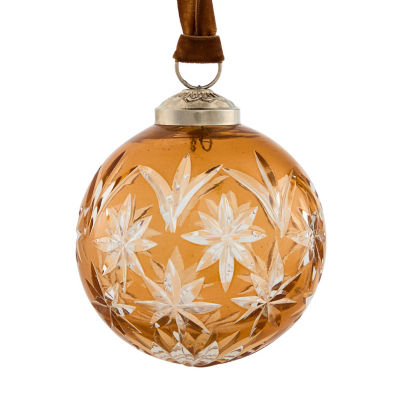 GH amber bauble crystal cut 7.6cm, imported from the UK