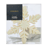 GH snowflake baubles iridescent plastic decorations (British brand)