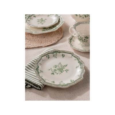 ASDA Stacey Solomon Green & White Rose Side Plate 18.5 x 18.5cm- Buy online at McGrocer