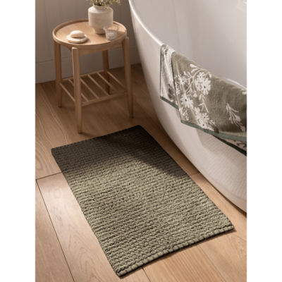 Stacey Solomon green textured loop cotton bath mat (British brand)