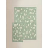 Green & White hand towel trees and houses design 50x90cm, UK version