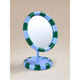ASDA Blue & Green Striped Mirror with Trinket Tray Base - 19 x 16 x 26cm- Buy online at McGrocer