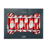 8 red Christmas crackers with fun and jokes - British product