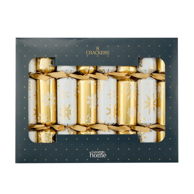 Gold Christmas crackers 8 pack with jokes - British product